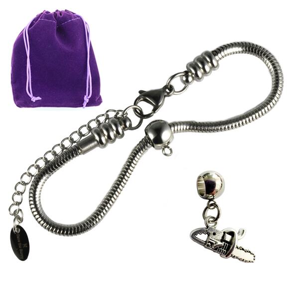Chainsaw Bracelet - Chainsaw Man Stainless Steel Snake Chain with Metal Alloy - Picture 1 of 9